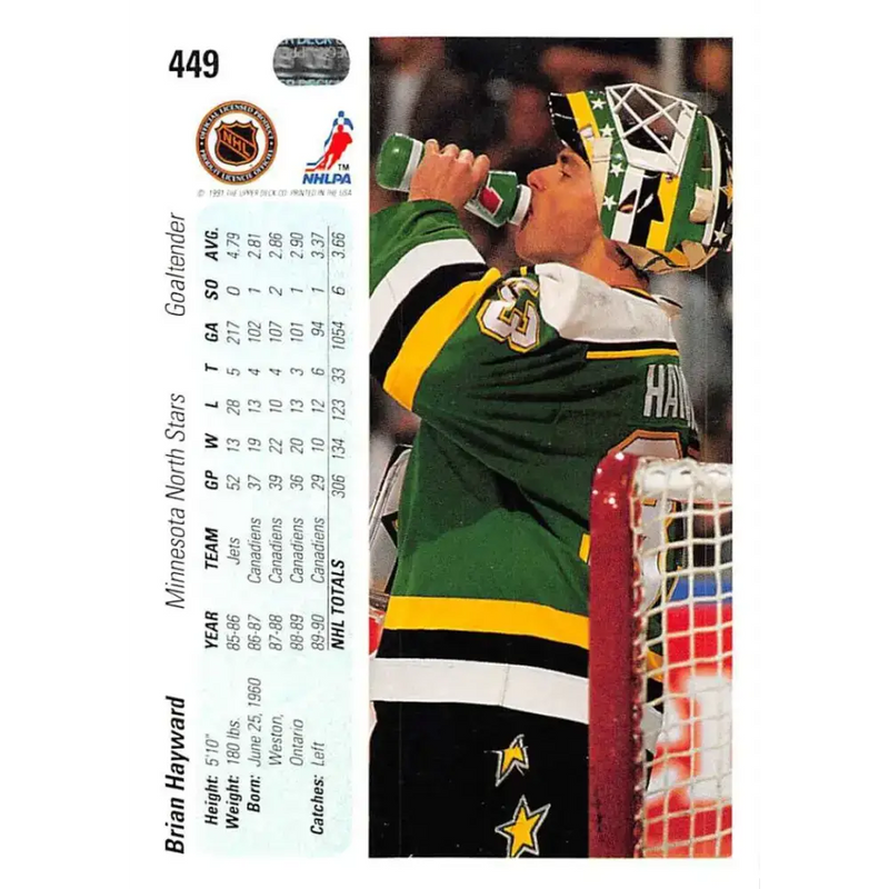 1990-91 Upper Deck #449 Brian Hayward NM-MT Hockey Card - Hockey Card Single