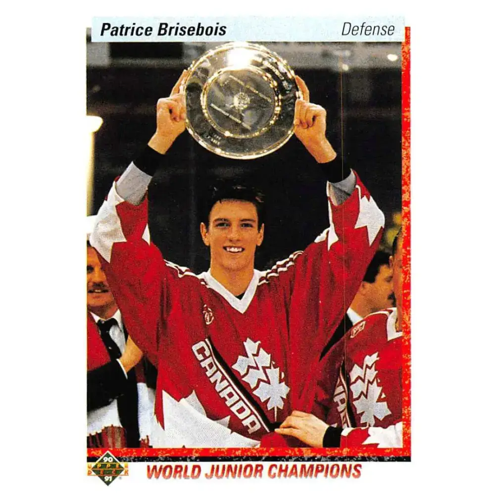 1990-91 Upper Deck #454 Patrice Brisebois NM-MT RC Rookie Hockey Card - Hockey Card Single