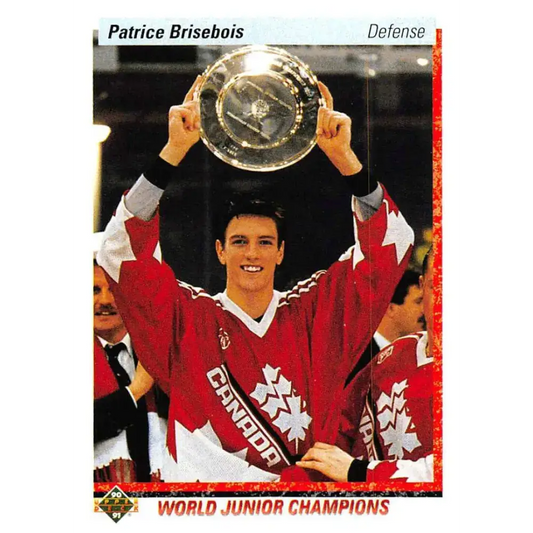 1990-91 Upper Deck #454 Patrice Brisebois NM-MT RC Rookie Hockey Card - Hockey Card Single