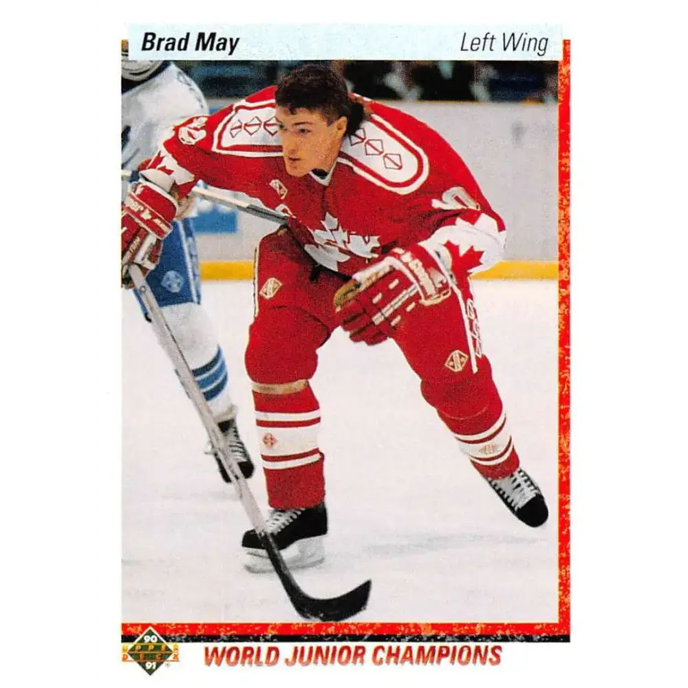 1990-91 Upper Deck #455 Brad May NM-MT RC Rookie Hockey Card - Hockey Card Single