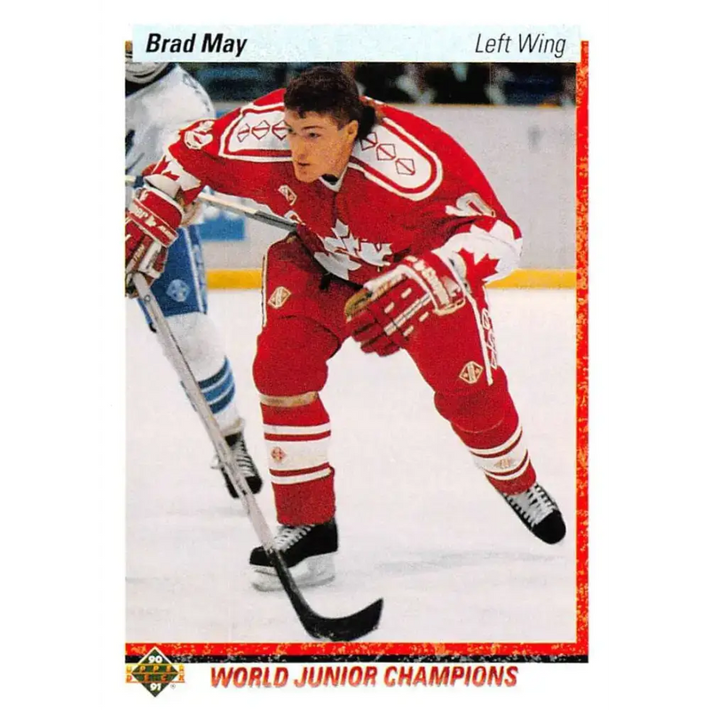 1990-91 Upper Deck #455 Brad May NM-MT RC Rookie Hockey Card - Hockey Card Single