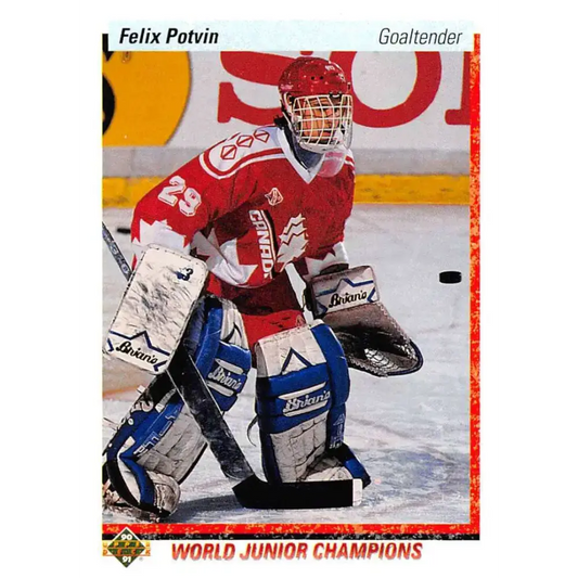 1990-91 Upper Deck #458 Felix Potvin NM-MT RC Rookie Hockey Card - Hockey Card Single