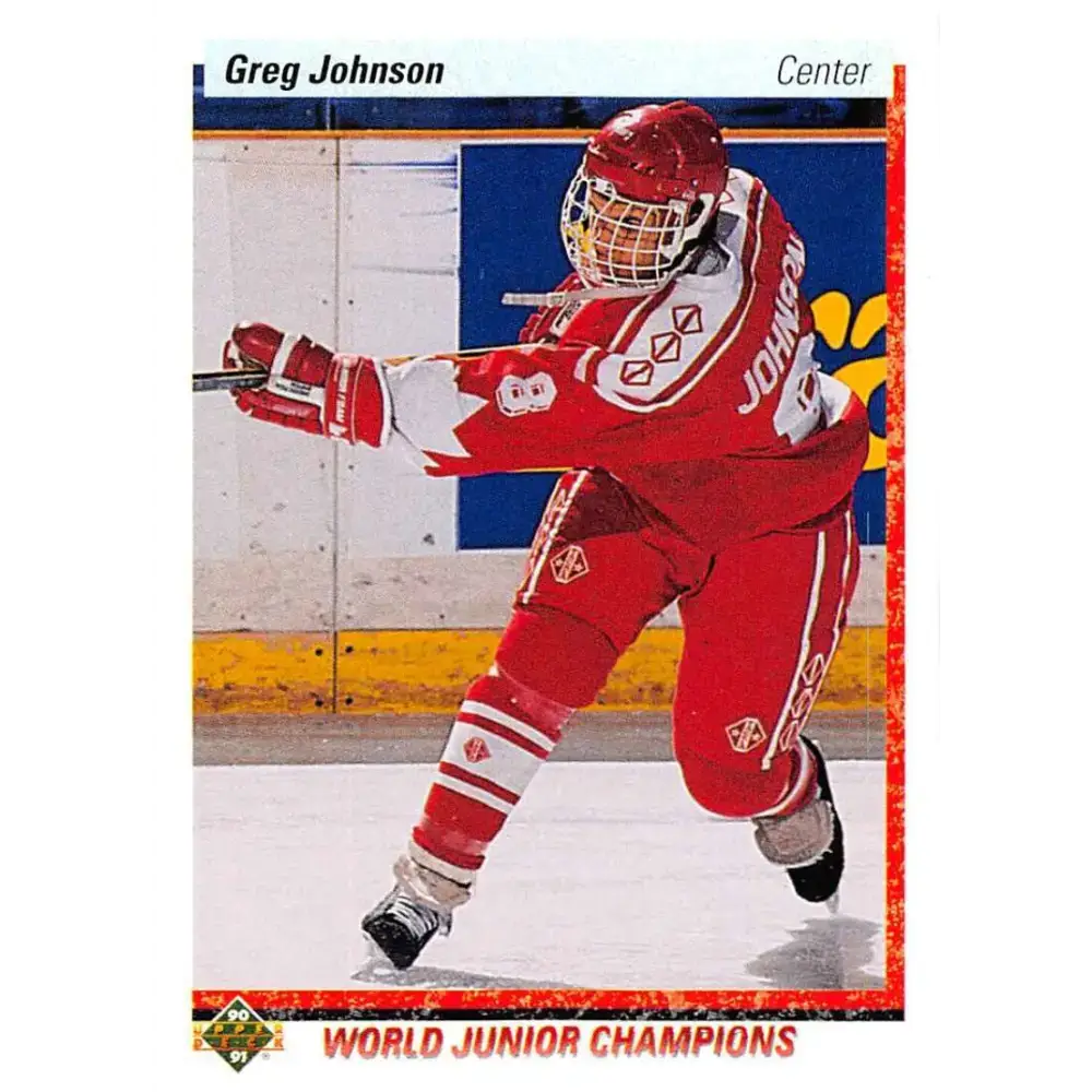 1990-91 Upper Deck #460 Greg Johnson NM-MT RC Rookie Hockey Card - Hockey Card Single