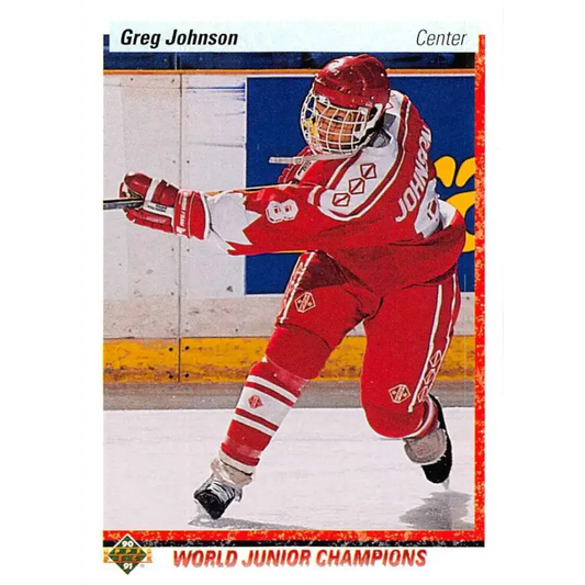 1990-91 Upper Deck #460 Greg Johnson NM-MT RC Rookie Hockey Card - Hockey Card Single