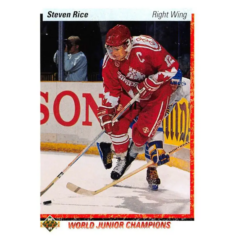 1990-91 Upper Deck #462 Steven Rice NM-MT RC Rookie New York Rangers Hockey Card - Hockey Card Single