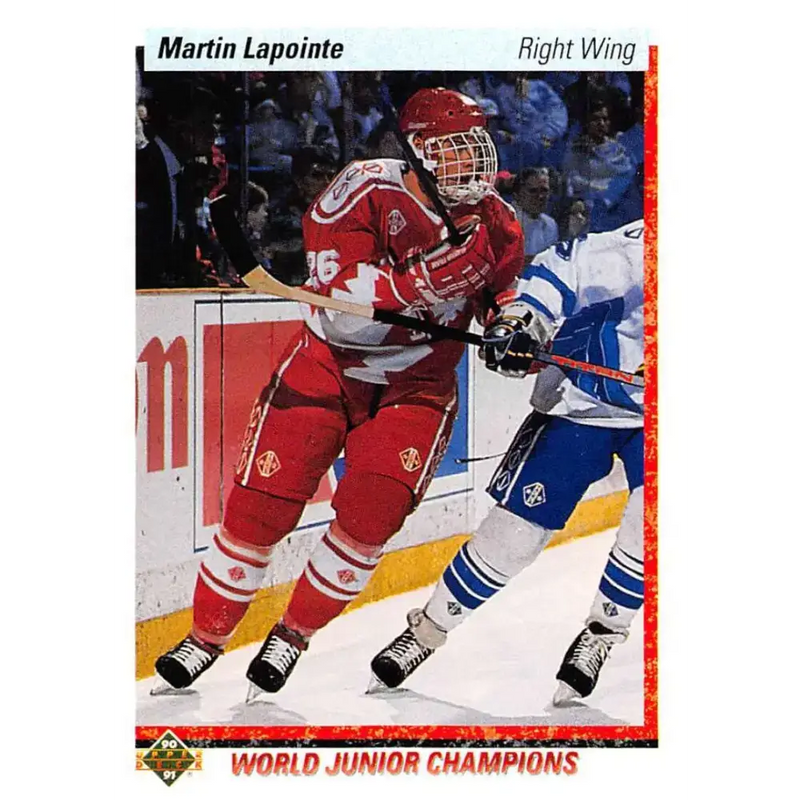 1990-91 Upper Deck #467 Martin Lapointe NM-MT RC Rookie Hockey Card - Hockey Card Single