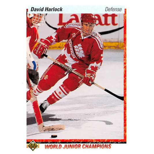 1990-91 Upper Deck #470 David Harlock NM-MT RC Rookie Hockey Card - Hockey Card Single