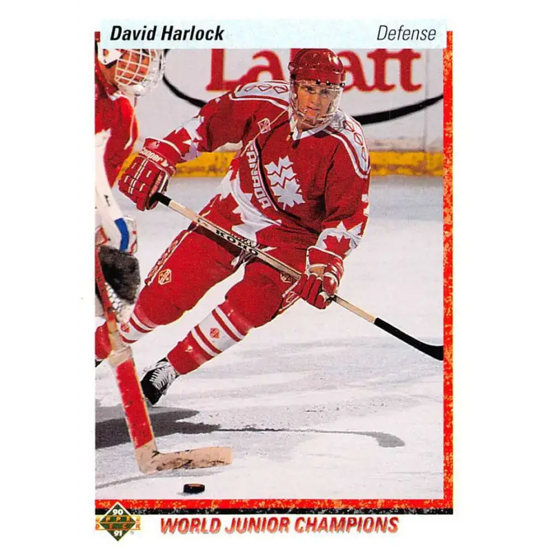 1990-91 Upper Deck #470 David Harlock NM-MT RC Rookie Hockey Card - Hockey Card Single