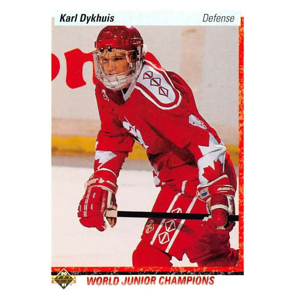 1990-91 Upper Deck #471 Karl Dykhuis NM-MT RC Rookie Chicago Blackhawks Hockey Card - Hockey Card Single