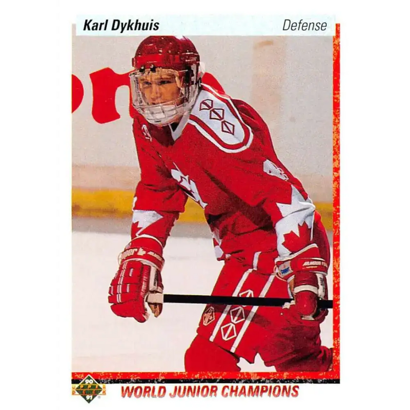 1990-91 Upper Deck #471 Karl Dykhuis NM-MT RC Rookie Chicago Blackhawks Hockey Card - Hockey Card Single