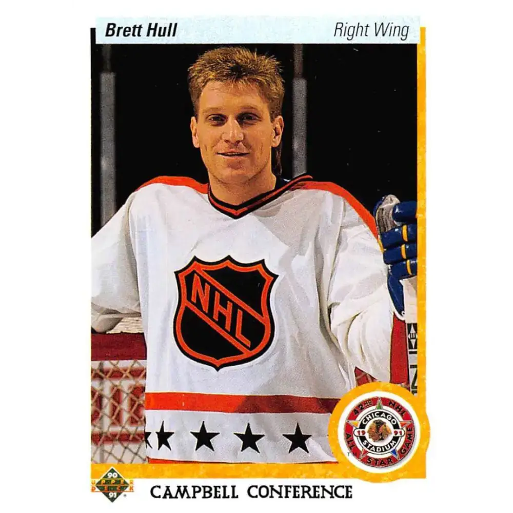 1990-91 Upper Deck #474 Brett Hull NM-MT St. Louis Blues Hockey Card