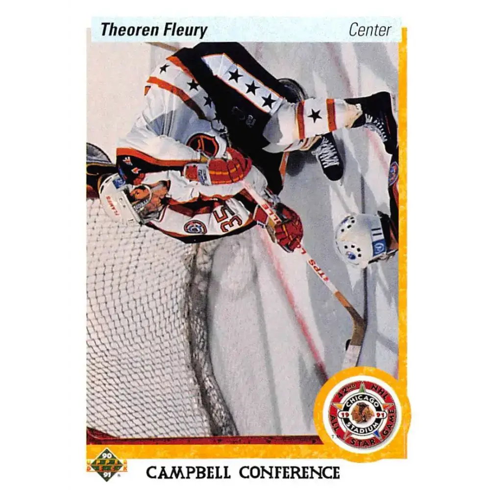 1990-91 Upper Deck #478 Theo Fleury NM-MT Calgary Flames Hockey Card - Hockey Card Single