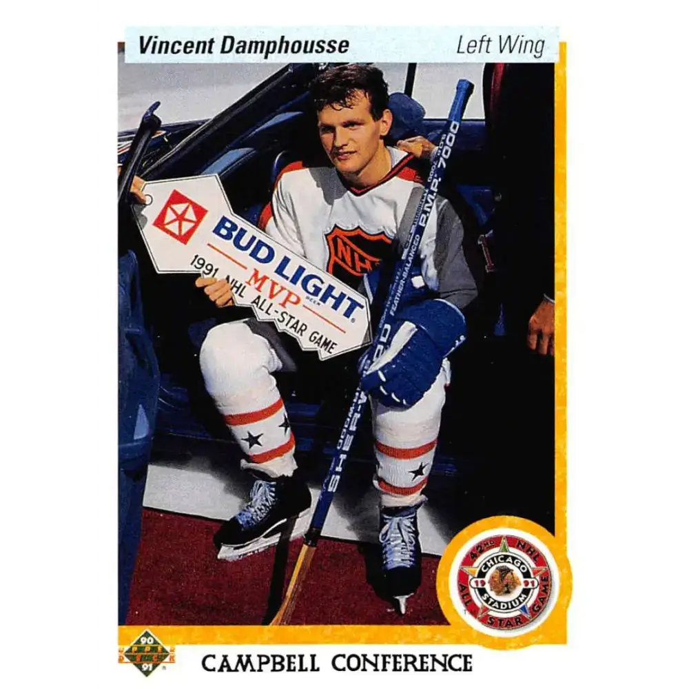 1990-91 Upper Deck #484 Vincent Damphousse NM-MT Toronto Maple Leafs Hockey Card - Hockey Card Single