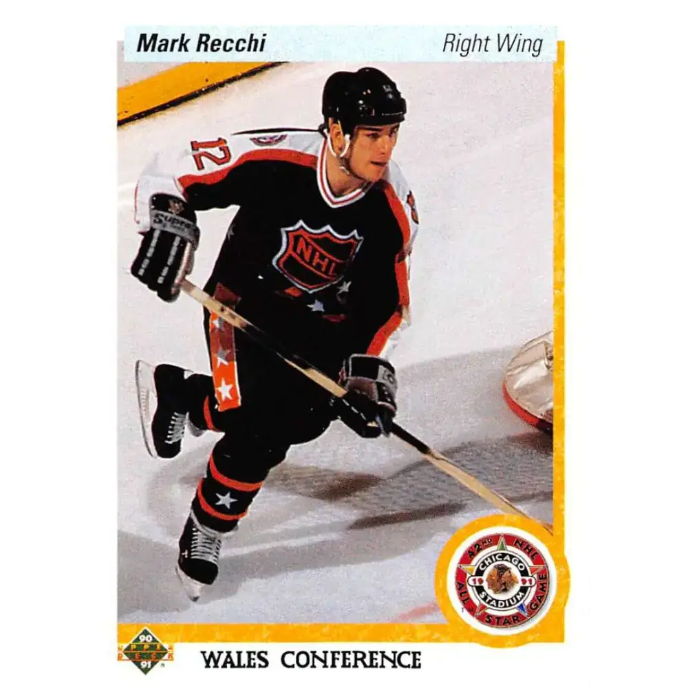 1990-91 Upper Deck #487 Mark Recchi NM-MT Pittsburgh Penguins Hockey Card - Hockey Card Single