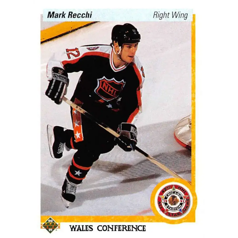 1990-91 Upper Deck #487 Mark Recchi NM-MT Pittsburgh Penguins Hockey Card - Hockey Card Single