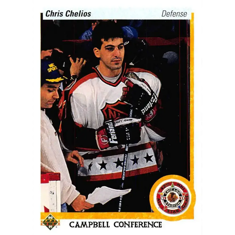 1990-91 Upper Deck #491 Chris Chelios NM-MT Montreal Canadiens Hockey Card - Hockey Card Single