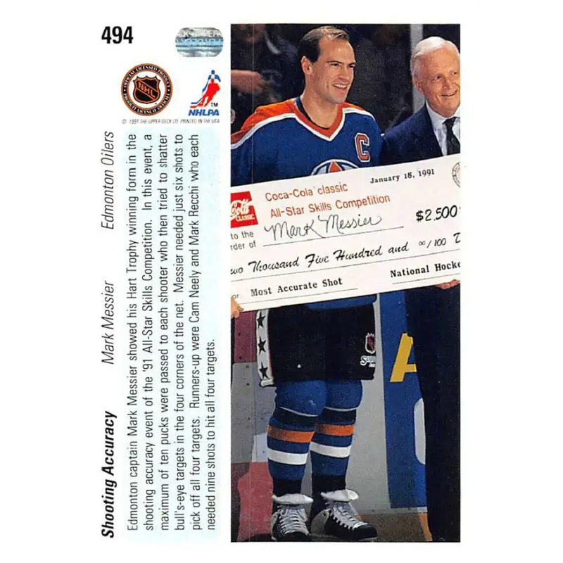 1990-91 Upper Deck #494 Mark Messier NM-MT Edmonton Oilers Hockey Card - Hockey Card Single