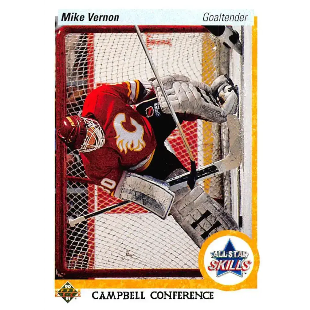 1990-91 Upper Deck #495 Mike Vernon NM-MT Calgary Flames Hockey Card
