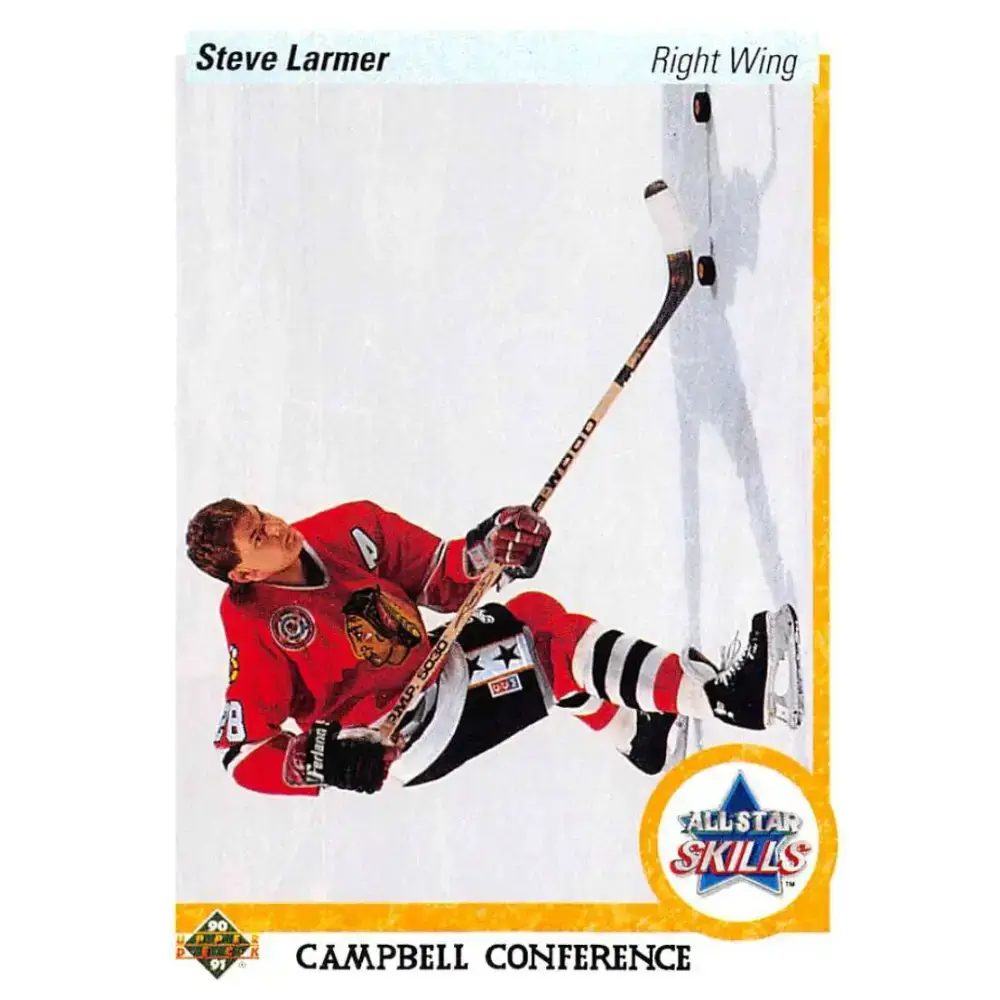 1990-91 Upper Deck #499 Steve Larmer NM-MT Chicago Blackhawks Hockey Card - Hockey Card Single