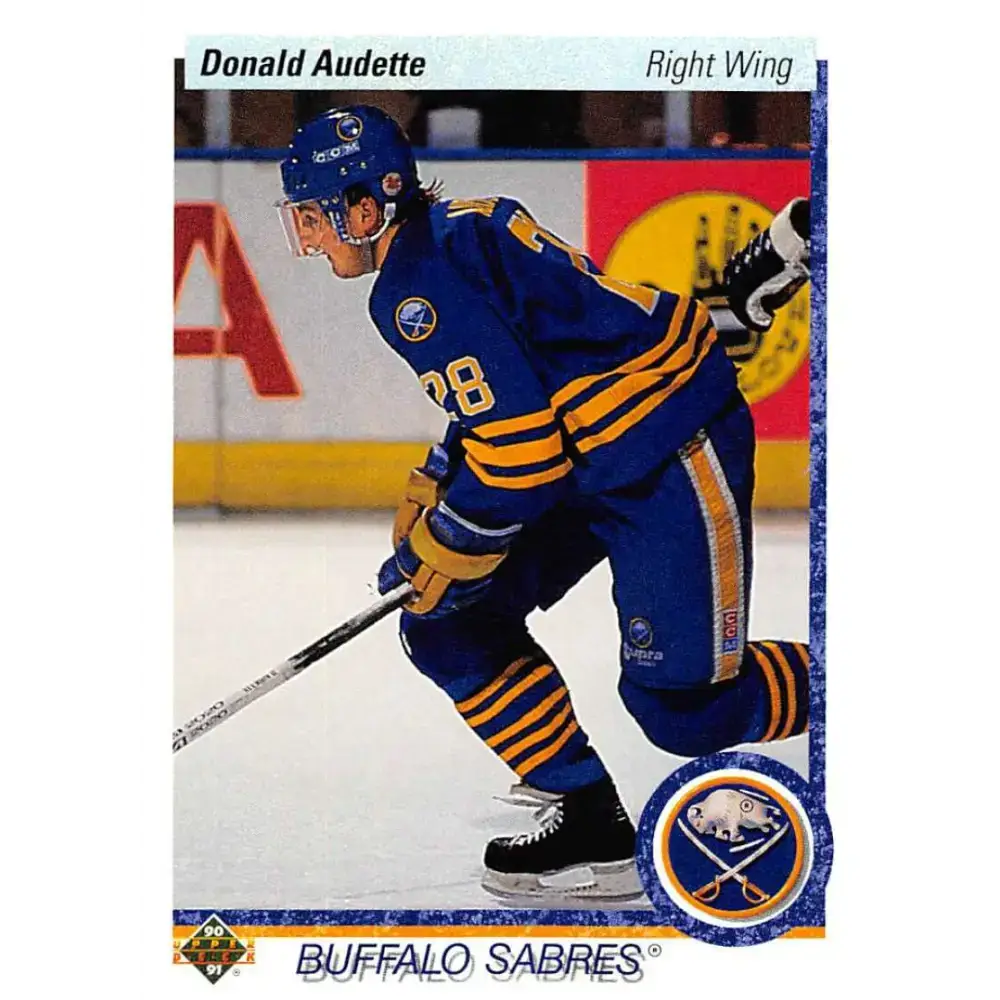 1990-91 Upper Deck #519 Donald Audette NM-MT RC Rookie Buffalo Sabres Hockey Card - Hockey Card Single