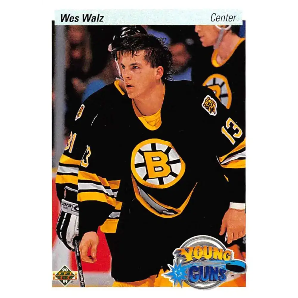 1990-91 Upper Deck #527 Wes Walz NM-MT RC Rookie Boston Bruins Hockey Card - Hockey Card Single