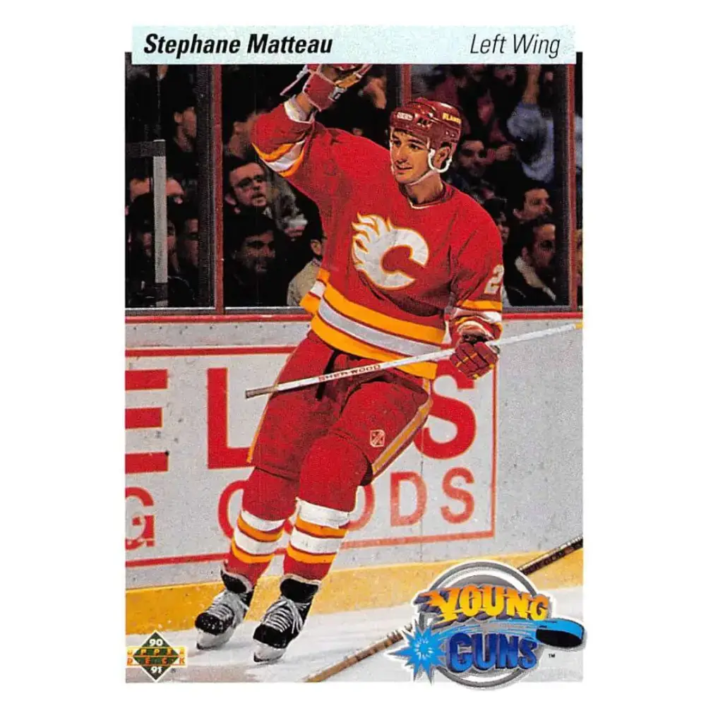 1990-91 Upper Deck #535 Stephane Matteau NM-MT RC Rookie Calgary Flames Hockey Card - Hockey Card Single