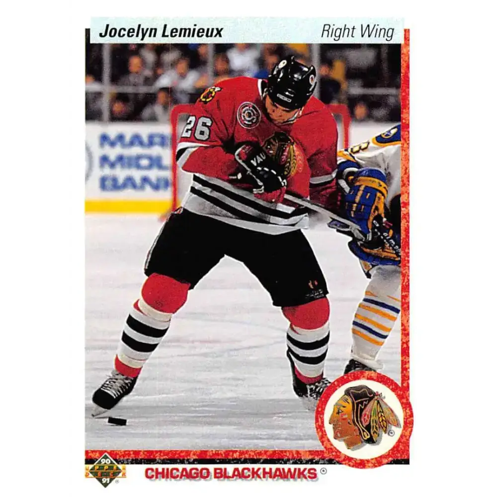 1990-91 Upper Deck #544 Jocelyn Lemieux NM-MT Chicago Blackhawks Hockey Card