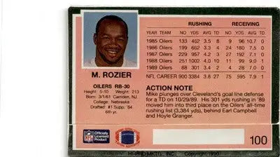 1990 Action Packed #100 Mike Rozier - Football Card Single