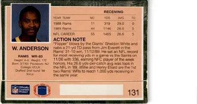 1990 Action Packed #131 Willie Anderson - Football Card Single