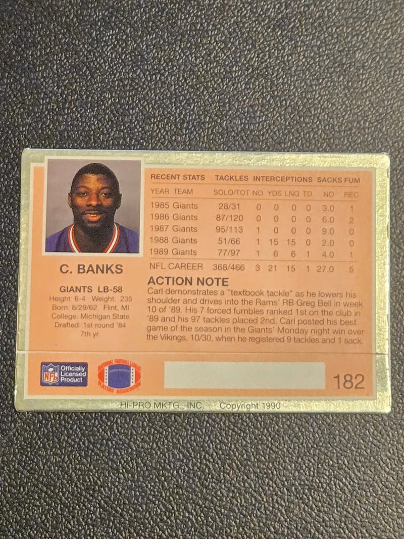 1990 Action Packed #182 Carl Banks - Football Card Single