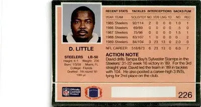 1990 Action Packed #226 David Little - Football Card Single