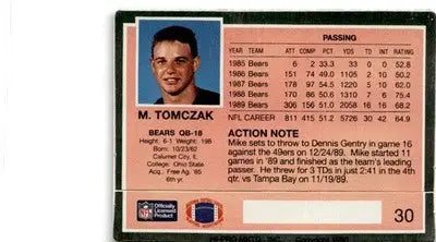 1990 Action Packed #30 Mike Tomczak - Football Card Single