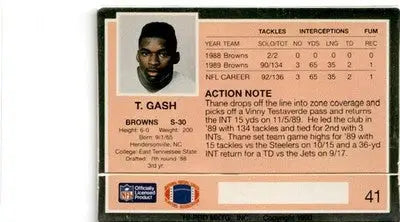 1990 Action Packed #41 Thane Gash - Football Card Single