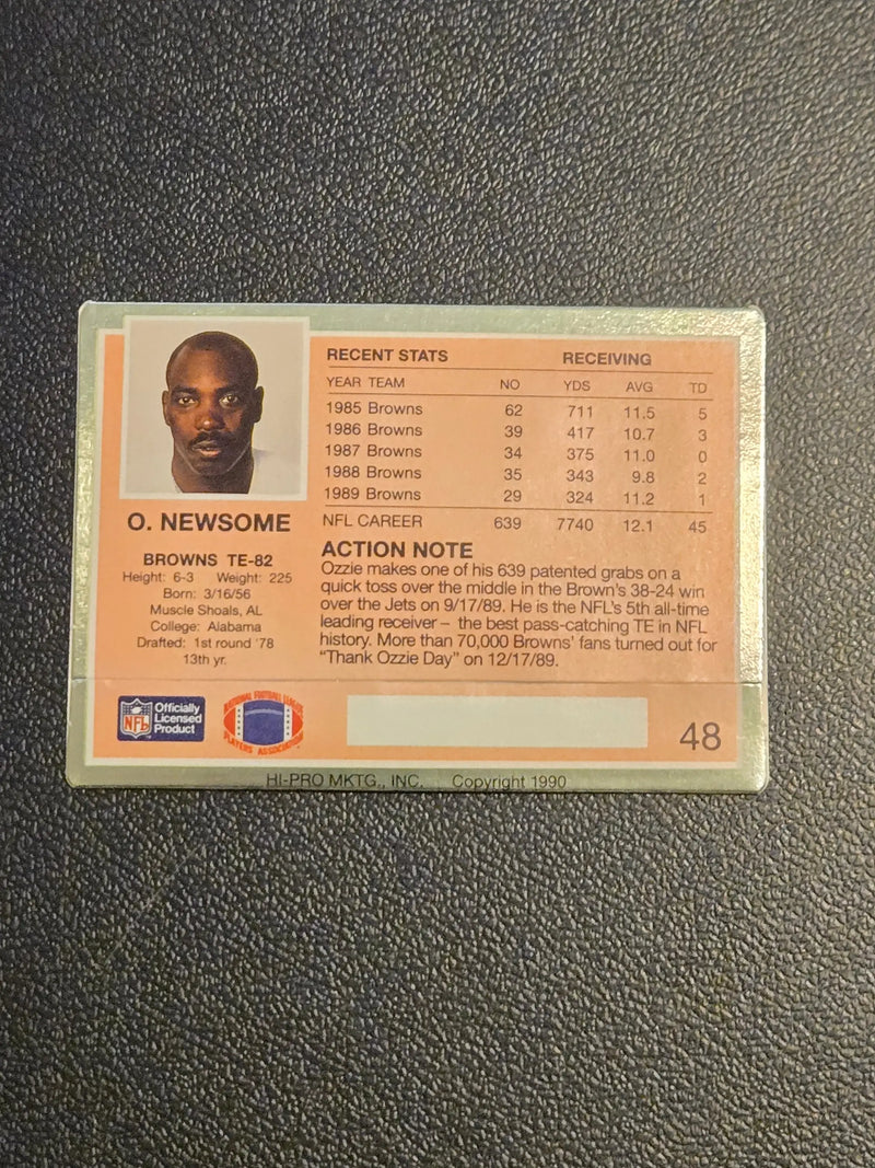 1990 Action Packed #48 Ozzie Newsome - Football Card Single