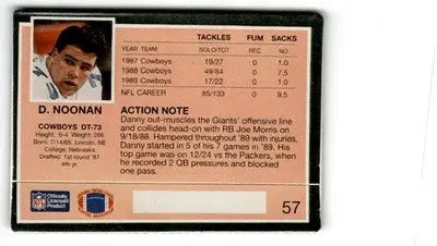 1990 Action Packed #57 Danny Noonan - Football Card Single