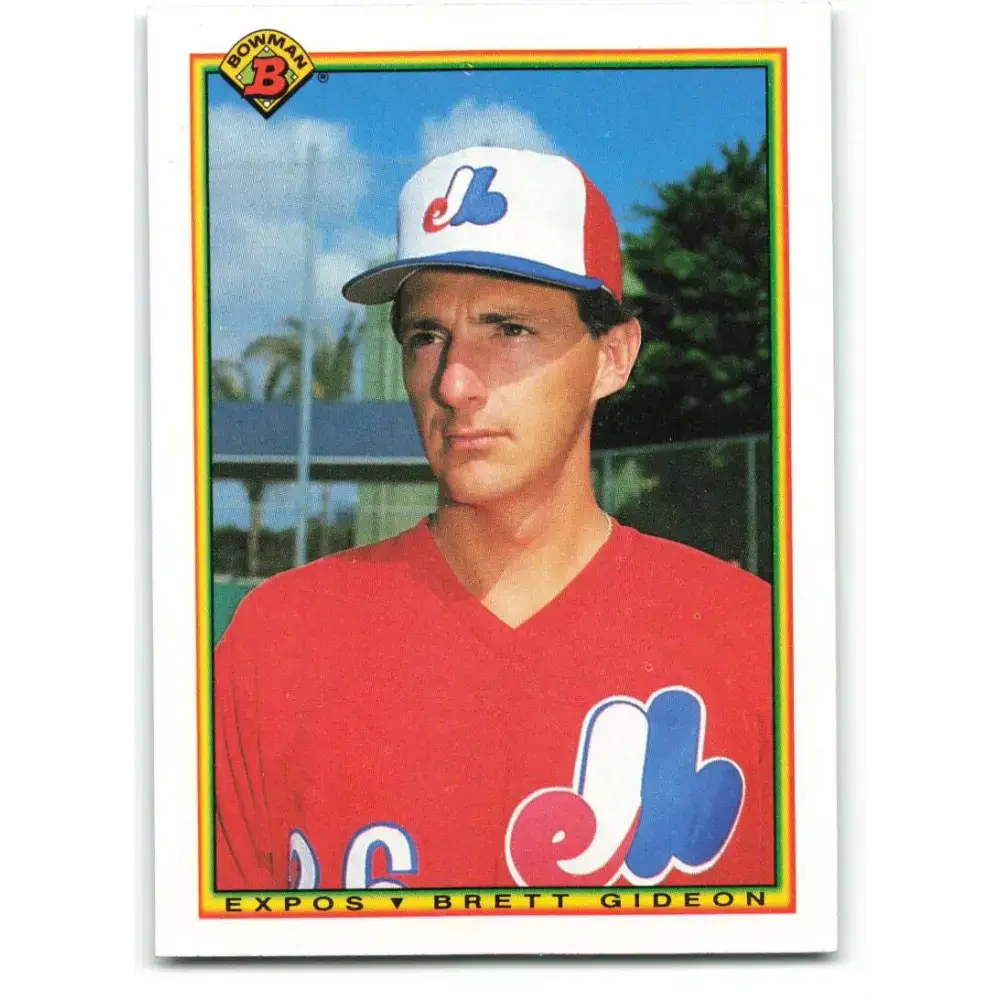 1990 Bowman #105 Brett Gideon NM-MT Montreal Expos Baseball Card - Baseball Card Single