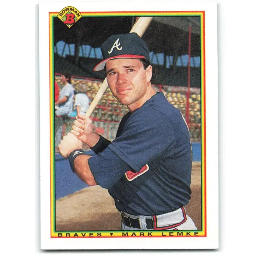 1990 Bowman #11 Mark Lemke NM-MT Atlanta Braves Baseball Card - Baseball Card Single