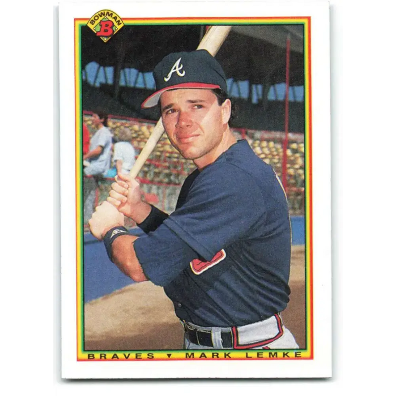 1990 Bowman #11 Mark Lemke NM-MT Atlanta Braves Baseball Card - Baseball Card Single