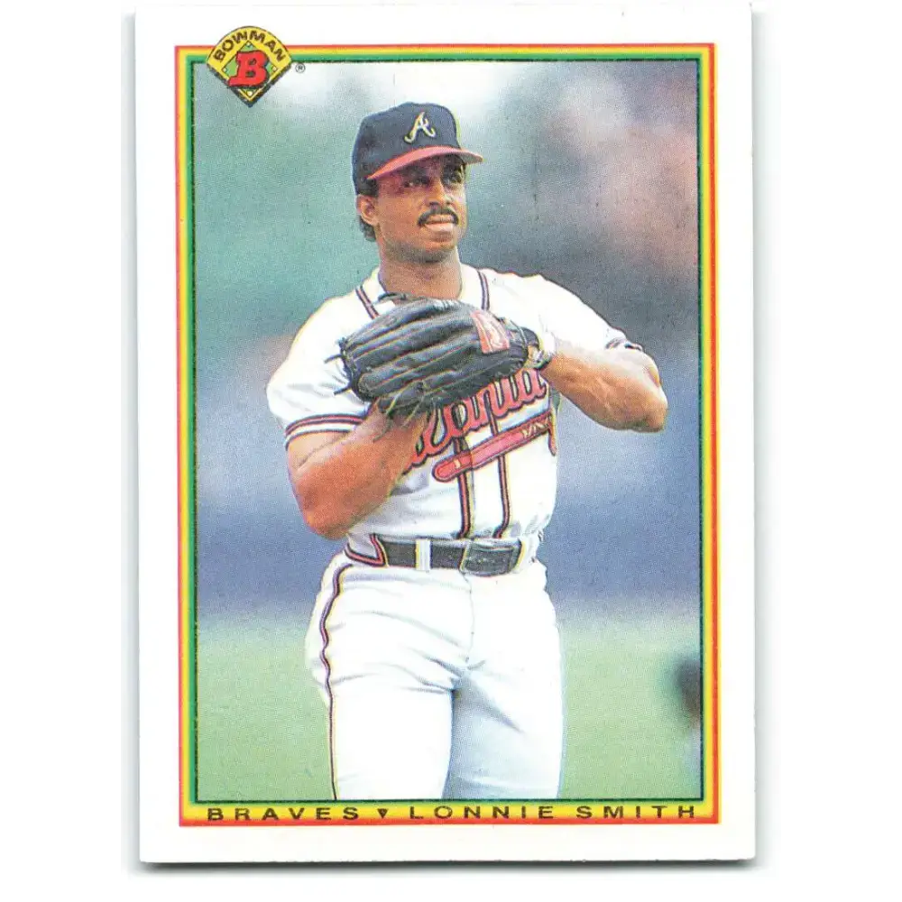 1990 Bowman #12 Lonnie Smith NM-MT Atlanta Braves Baseball Card - Baseball Card Single