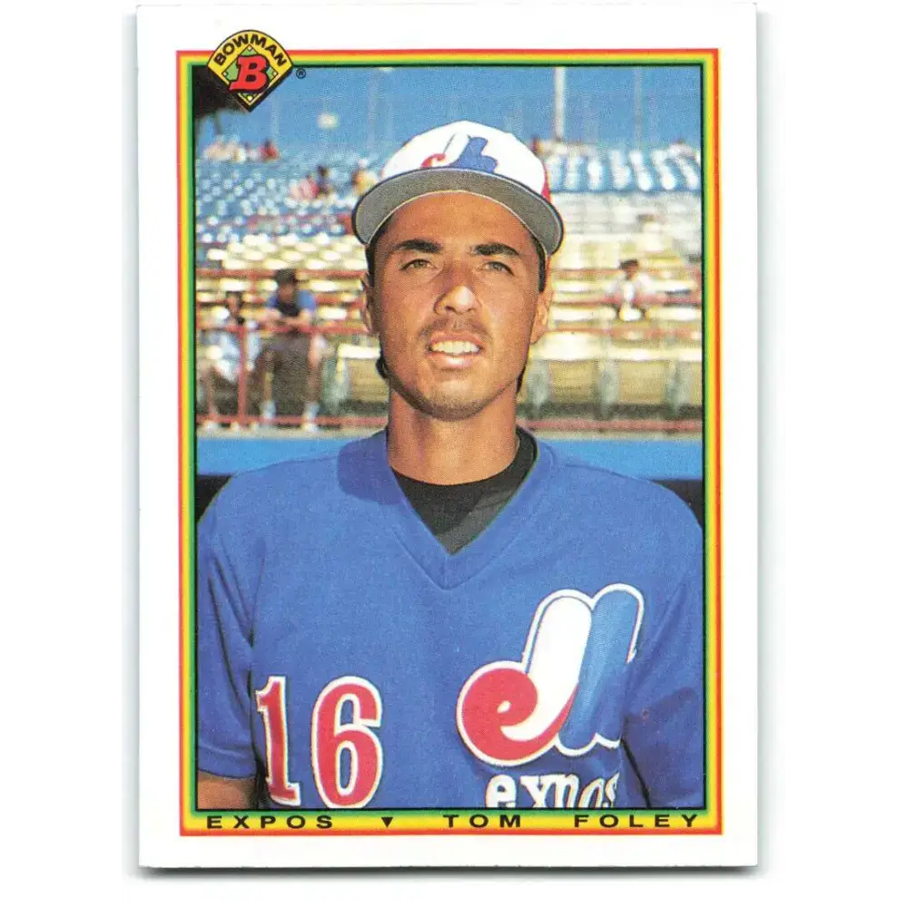 1990 Bowman #120 Tom Foley NM-MT Montreal Expos Baseball Card - Baseball Card Single