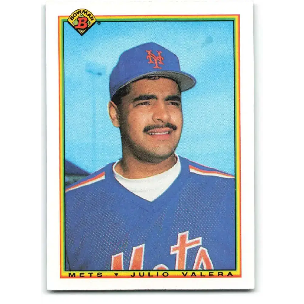 1990 Bowman #123 Julio Valera NM-MT RC Rookie New York Mets Baseball Card - Baseball Card Single