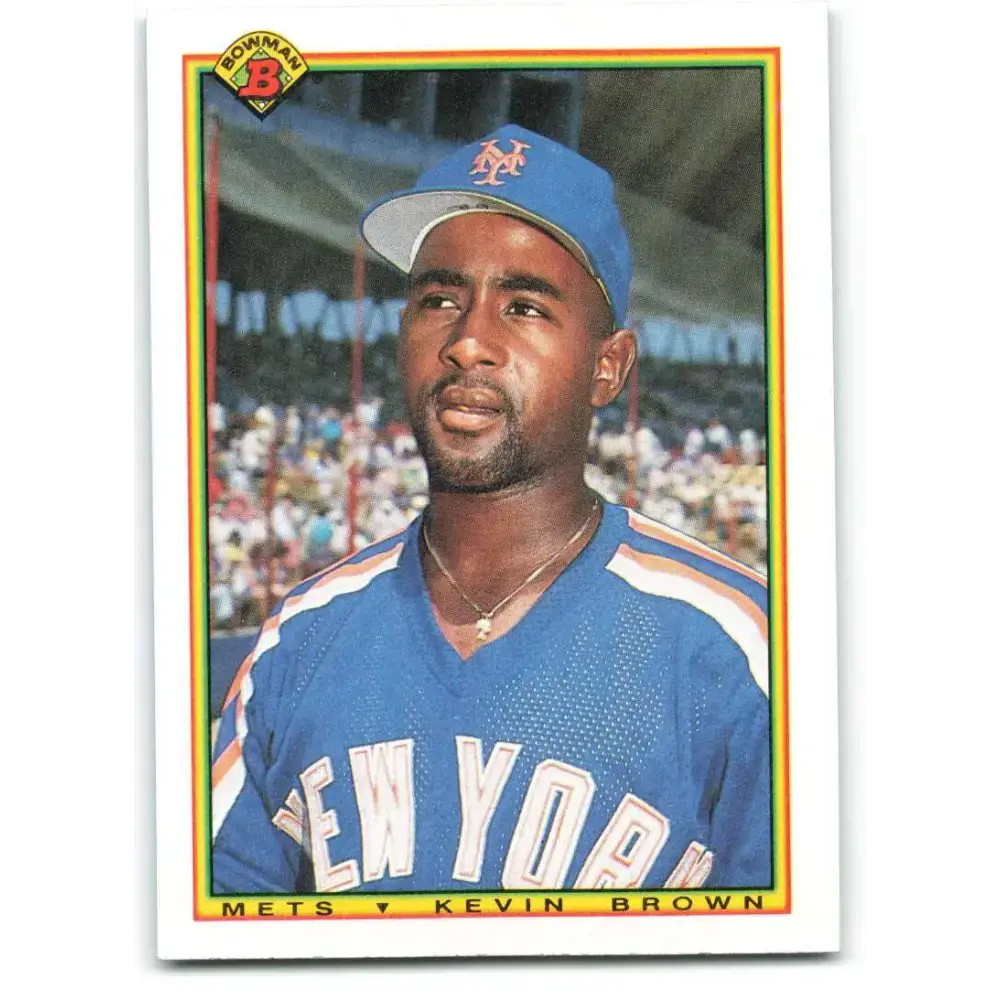 1990 Bowman #127 Kevin Brown NM-MT RC Rookie New York Mets Baseball Card - Baseball Card Single