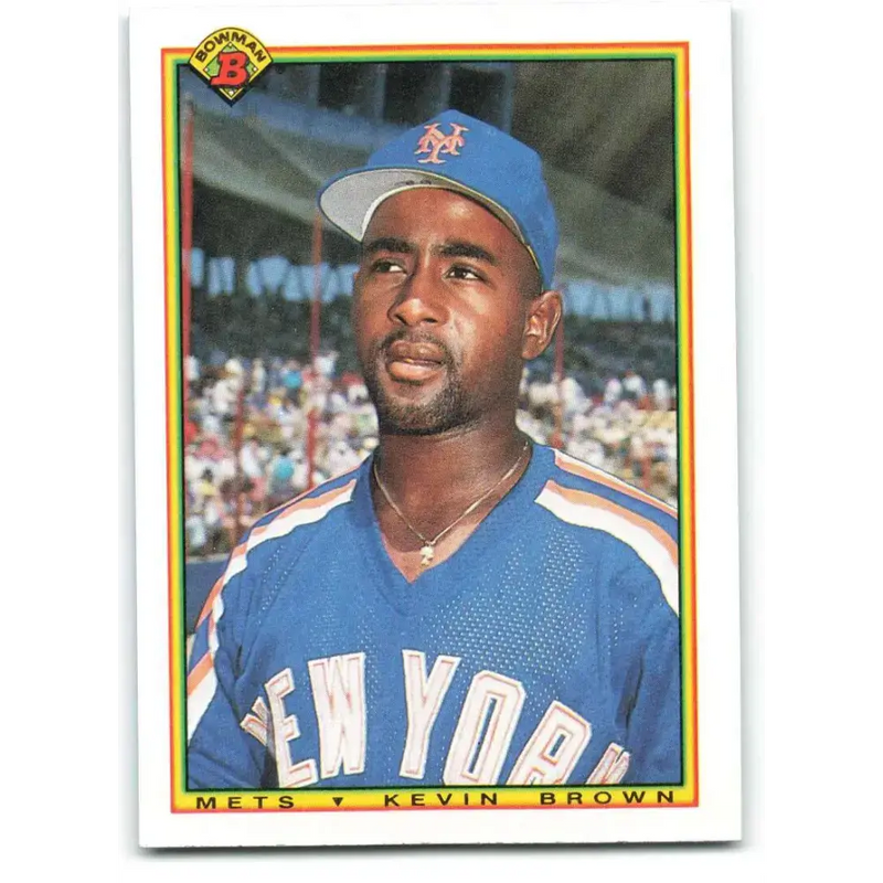 1990 Bowman #127 Kevin Brown NM-MT RC Rookie New York Mets Baseball Card - Baseball Card Single