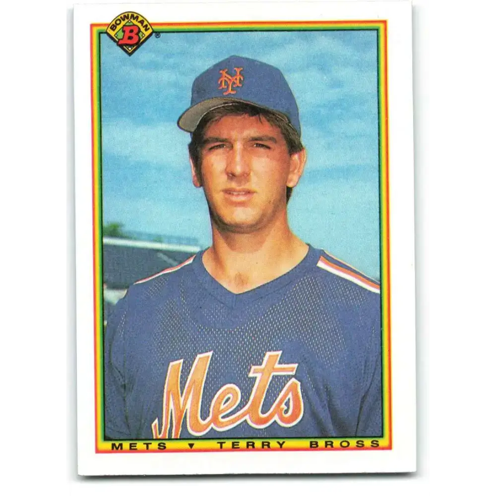 1990 Bowman #129 Terry Bross NM-MT RC Rookie New York Mets Baseball Card - Baseball Card Single