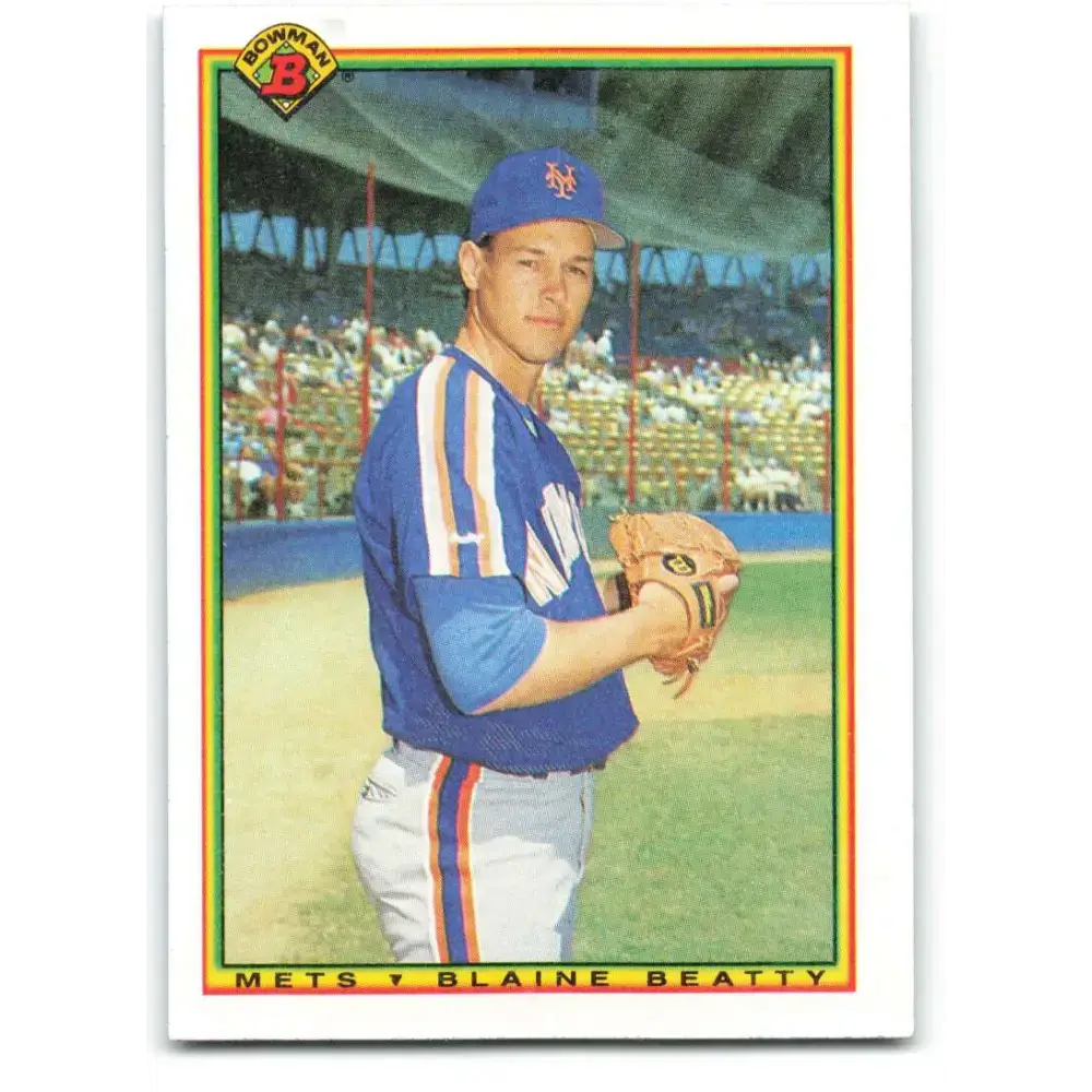 1990 Bowman #130 Blaine Beatty NM-MT RC Rookie New York Mets Baseball Card - Baseball Card Single
