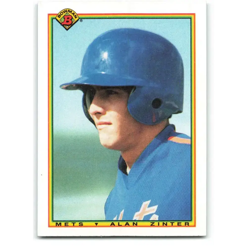 1990 Bowman #135 Alan Zinter NM-MT RC Rookie New York Mets Baseball Card - Baseball Card Single