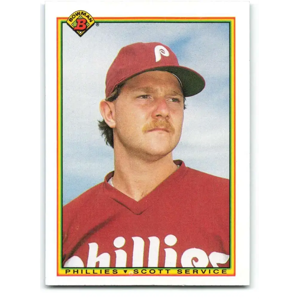 1990 Bowman #143 Scott Service NM-MT Philadelphia Phillies Baseball Card - Baseball Card Single