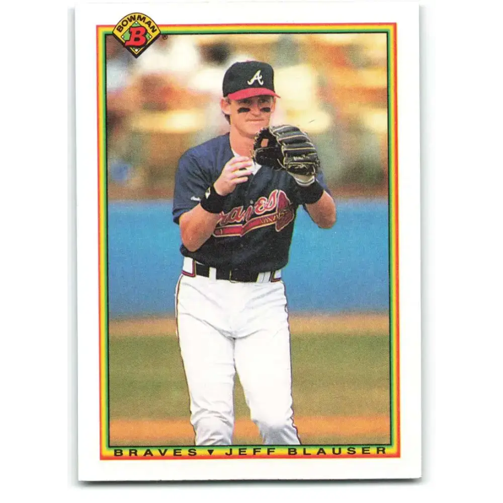 1990 Bowman #15 Jeff Blauser NM-MT Atlanta Braves Baseball Card - Baseball Card Single