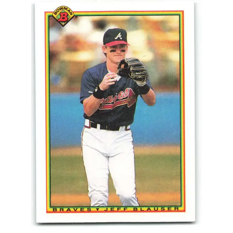 1990 Bowman #15 Jeff Blauser NM-MT Atlanta Braves Baseball Card - Baseball Card Single