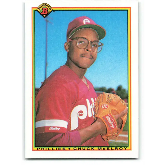 1990 Bowman #150 Chuck McElroy NM-MT RC Rookie Philadelphia Phillies Baseball Card